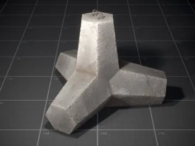 Anti-tank Barriers Low-poly 3D model