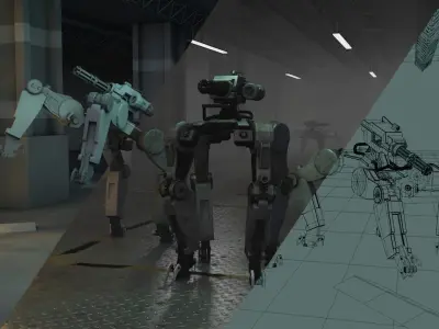 4 leg  machine 3D model