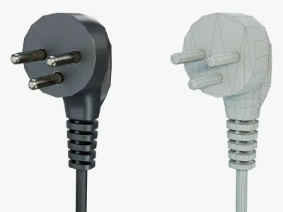 Power plug Type H Low-poly 3D model