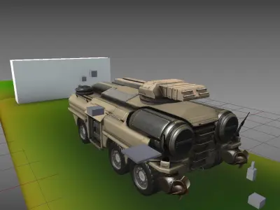 Amphibious Tank New Rig  Free low-poly 3D model