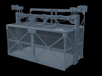 Service Elevator and Shaft 3D model