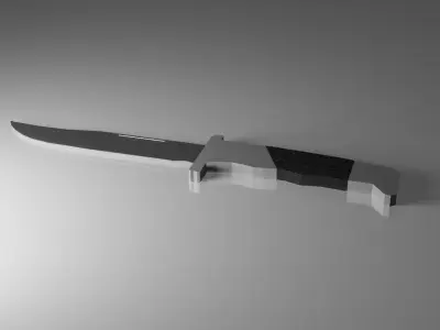 Low Poly Combat Knife Free low-poly 3D model buy