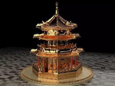 Chinese ancient tower 3D model buy