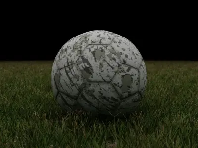 Worn football Low-poly 3D model