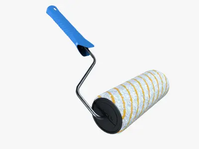 Paint roll brush Low-poly 3D model