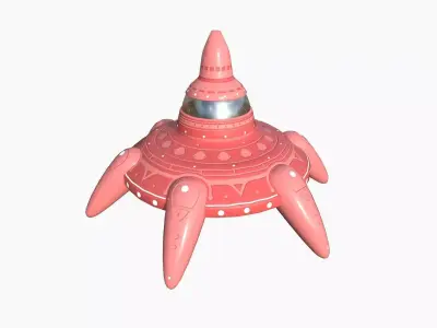 Alien Spaceship UFO G12 Cartoon - Sci Fi Spacecraft Design Low-poly 3D model