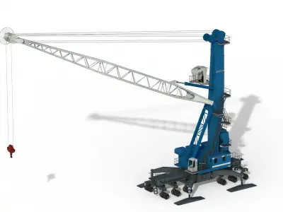 Mobile harbour crane LHM 250 3D model