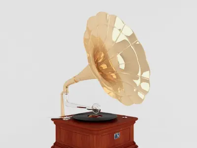 Old phonograph Free 3D model