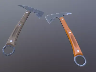 Unique industrial axe Low-poly 3D model