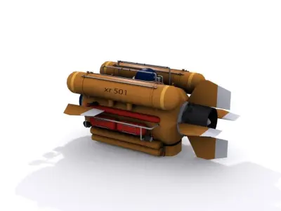 Bathyscaphe air compressor Low-poly 3D model