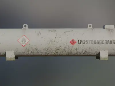 Industrial liquid petroleum gas storage tank 3D model