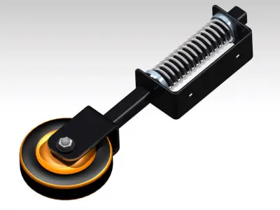 Heavy Duty Spring Loaded Gate Wheel Free 3D model