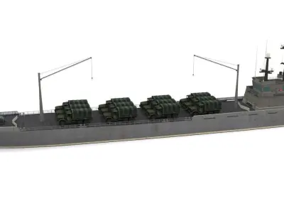 transport ship Low-poly 3D model