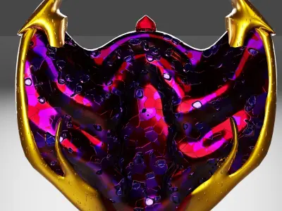 Stained glass Shield  Low-poly 3D model
