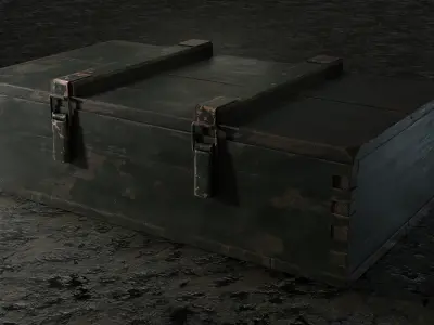 Military box Low-poly 3D model 10