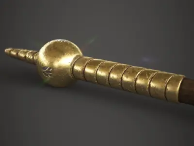 Gold Spear Low-poly 3D model