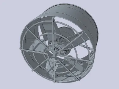 Industrial exhaust fan Low-poly 3D model