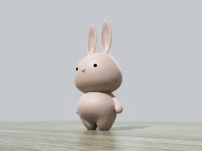 Little cute bunny character  3D model