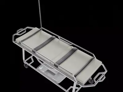Hospital rolling stretcher 3D model