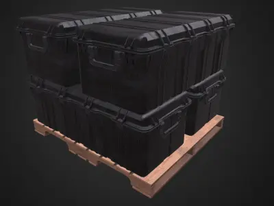 Military case pallet Low-poly 3D model