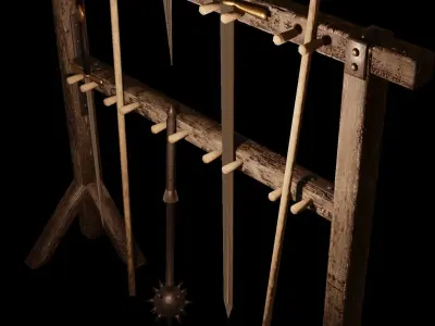 Weapon Rack Low-poly 3D model