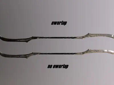 Elven Two - bladed Glaive Low-poly 3D model