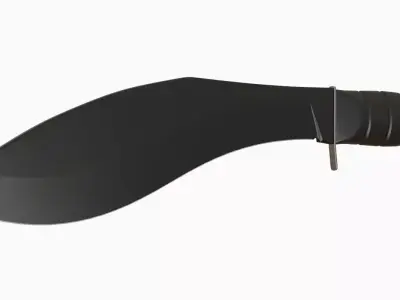 Kukri Machete Ka-Bar High Poly 3D model