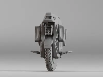 001563 Unprocessed 3D scan of futuristic unicycle Free 3D model