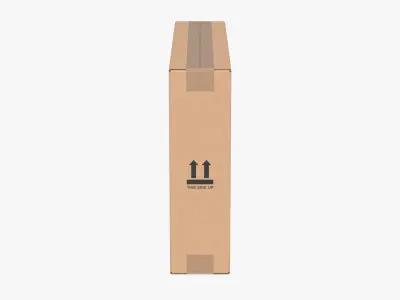 Cardboard Box 50x10x35 Closed 3D model