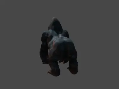 black wild gorilla 3d model free Free low-poly 3D model