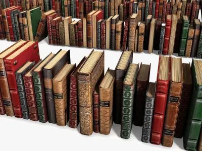 Old Luxurious Ancient Books Collection Set Vintage 3D model