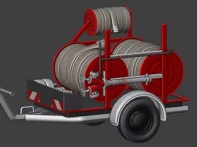 Feuerwehr Schlauchanhaenger Low-poly 3D model