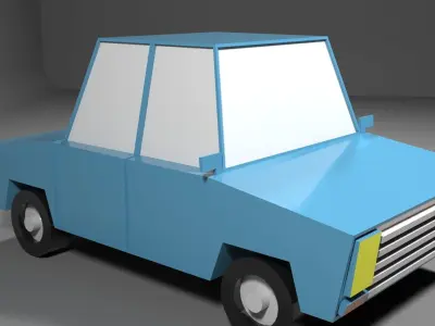 Cartoon Low Poly Car Free low-poly 3D model