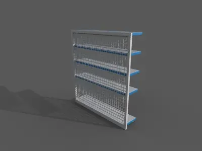 Supermarket single rack Low-poly 3D model