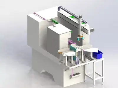 CNC lathe automatic loading machine 3D model