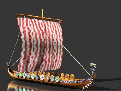 Boat 3d low poly old boat 3D model