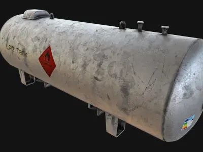 oil tank  with  LGP  tank Low-poly 3D model