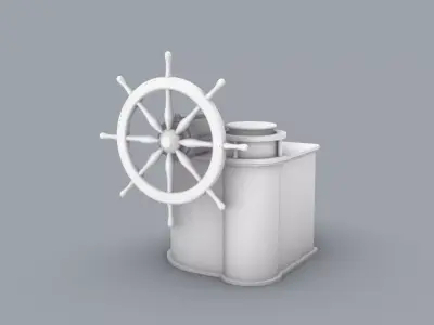 Helm with Ships Wheel  Low-poly 3D model