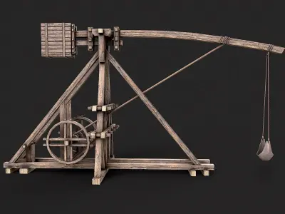 Medieval Siege Trebuchet 2 Low-poly 3D model
