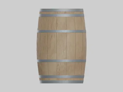 Light Toasted Lowpoly Firkin Barrel Low-poly 3D model