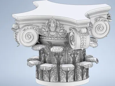 Corinthian Capital  Ultra Realistic 3D Model for Architecture  3D print model