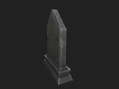 Gravestone Low-poly 3D model 3