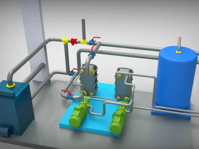 Boiler room 3D model purchase