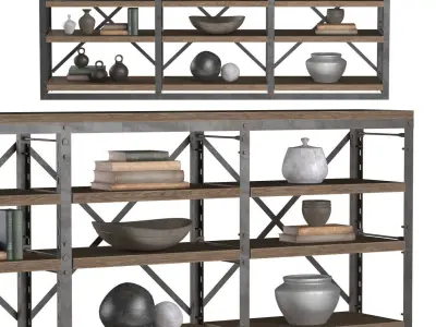 Console French Libary Triple 3D model