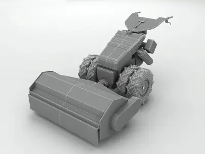 Industrial Mower Low-poly 3D model