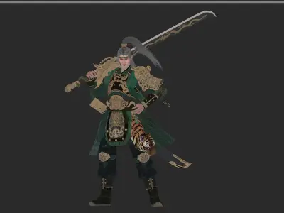 knife fighter Low-poly 3D model