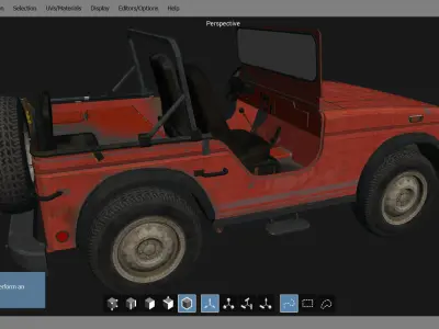 Jeep 3d Model on computer screen Free 3D model