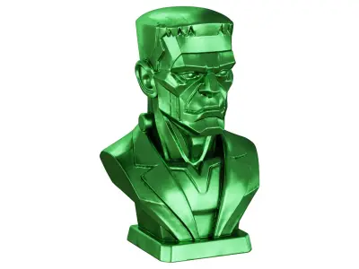 Metal bust of Frankenstein 3D model purchase