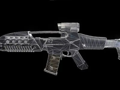 ZR2 Battle-Rifle Low-poly 3D model