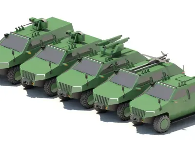 Lizard 4x4 Tactical Vehicle Concept All Version 3D model